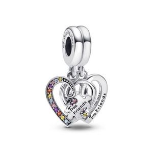 PANDORA PUZZLE PIECE HEARTS SPLITTABLE FRIENDSHIP DANGLE CHARM